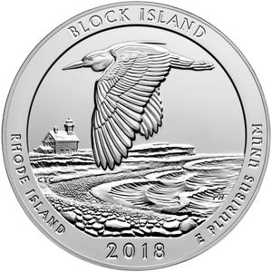 2018 5 oz ATB Block Island Silver Coin - BU