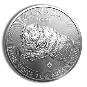 2019 1 Oz Canadian Grizzly Bear Silver Coin (Predator Series) - BU