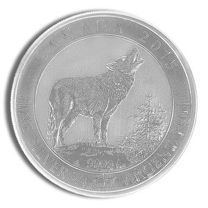 2015 3/4 Oz Canadian Grey Wolf Silver Coin - BU