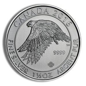 2016 1.5 Oz Canadian Snow Falcon Silver Coin - BU