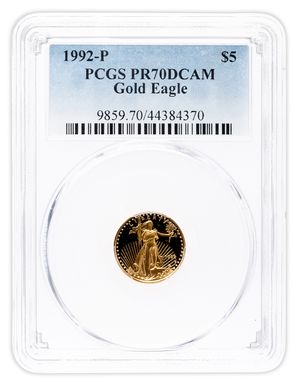 1992-P 1/10 oz Proof Gold Eagle $5 PCGS PR70